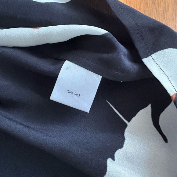 Tucker Classic Silk Blouse - Shadow Flowers - Women's Top, ECU - Picture 11 of 14